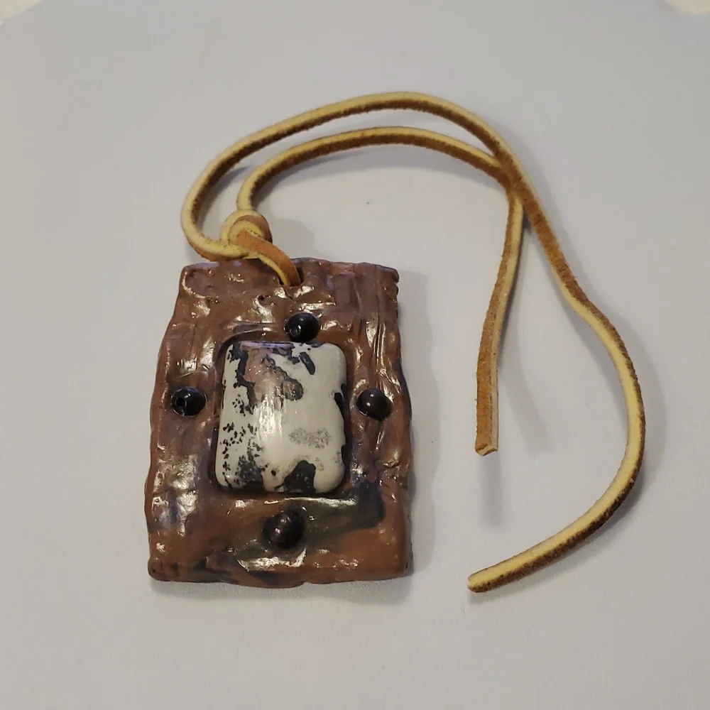 Vintage Art Pottery Pendant #5131